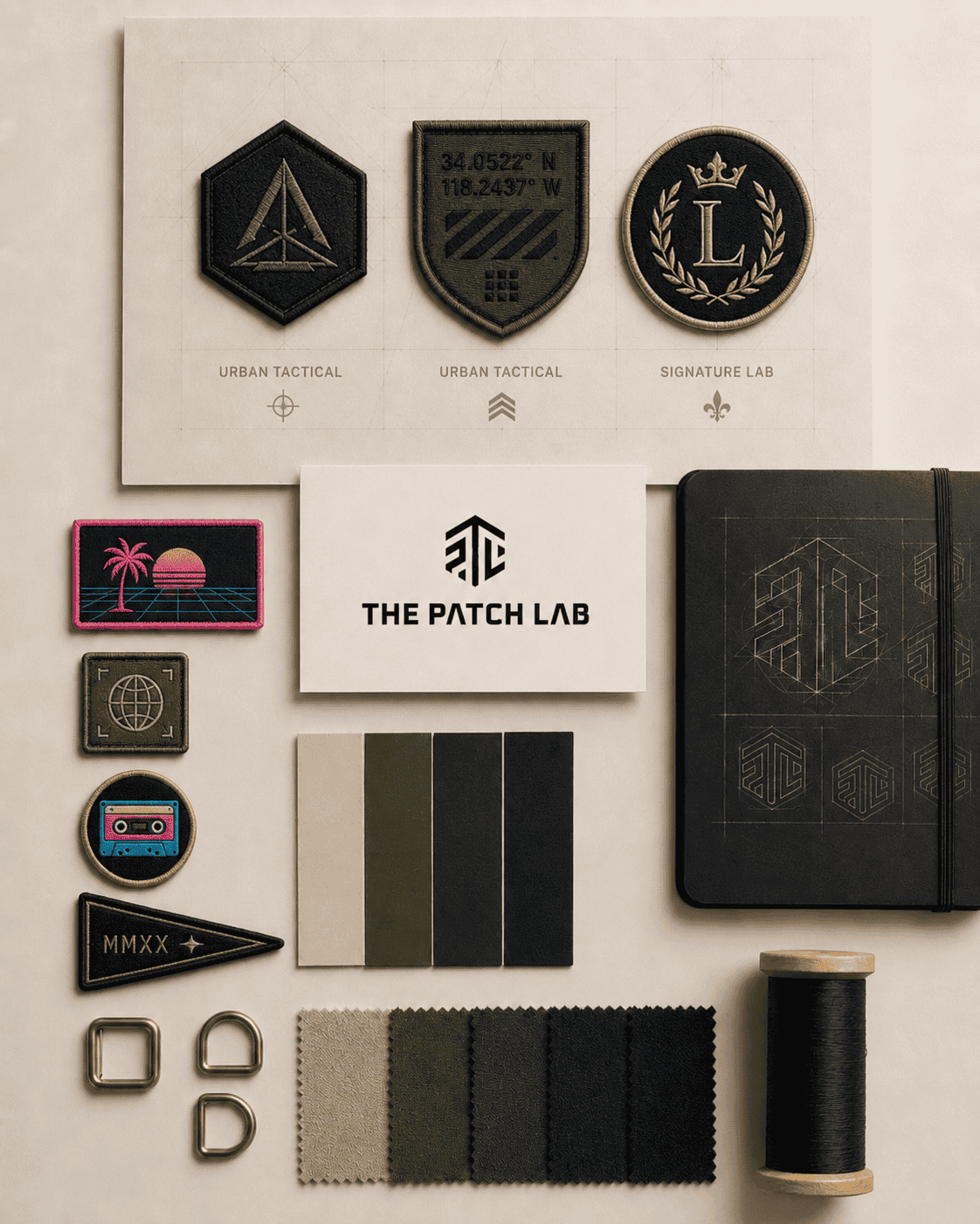 The Patch Lab design system with symbols, colour directions and patch layout details