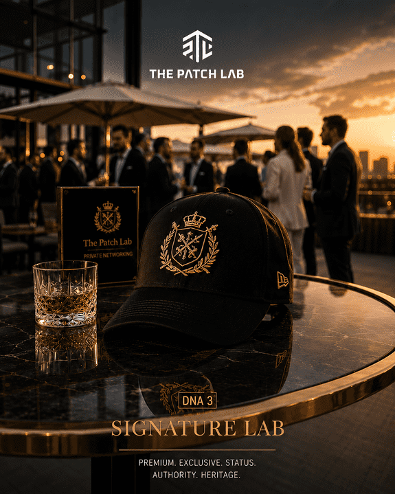 Signature Lab premium black and gold cap with refined personal identity style